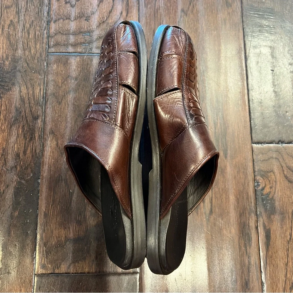 Tommy Bahama Men's Brown Leather Slide Sandals
